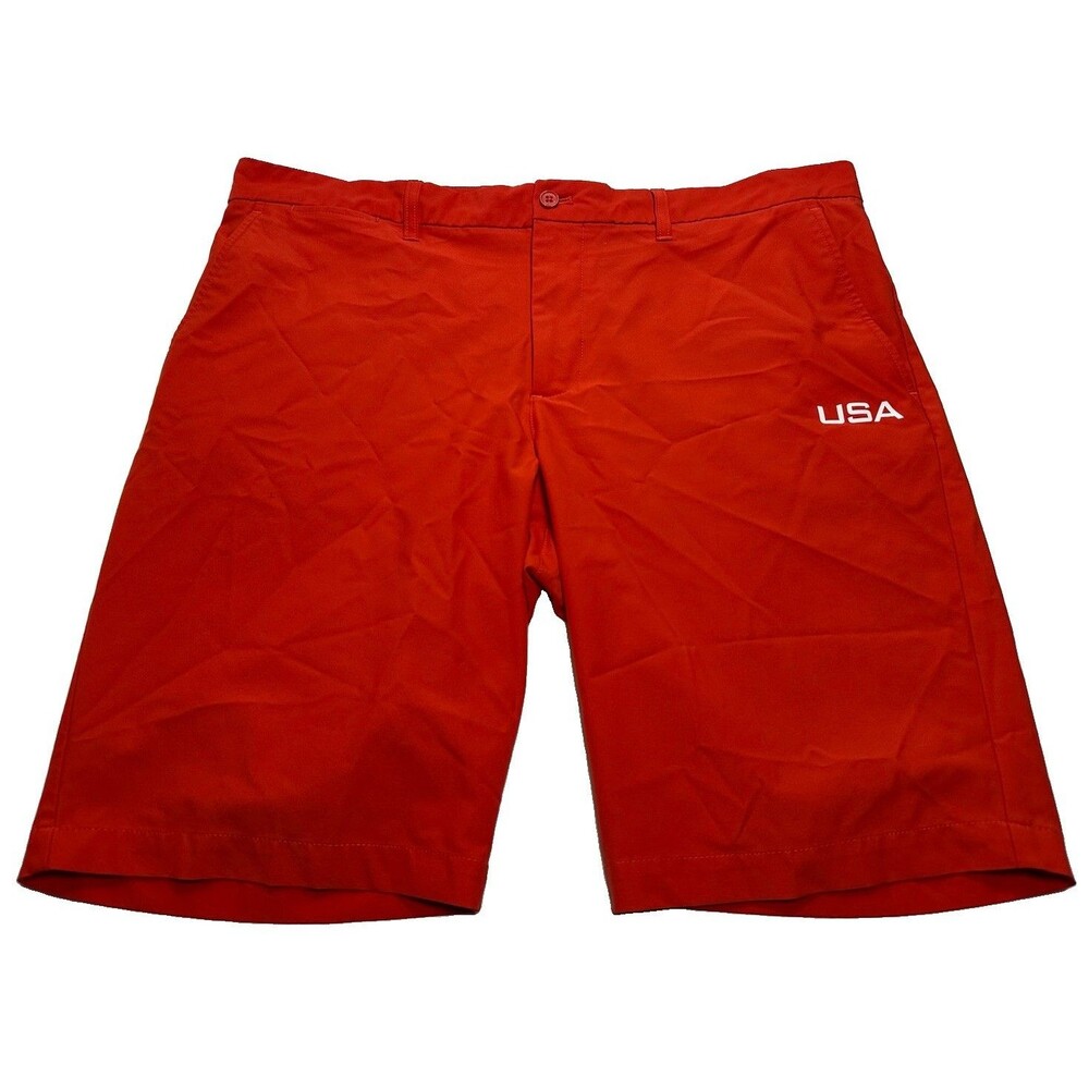 Men's J.Lindeberg Team USA Eloy Golf Shorts 10" Size 38 Red GMPA11730